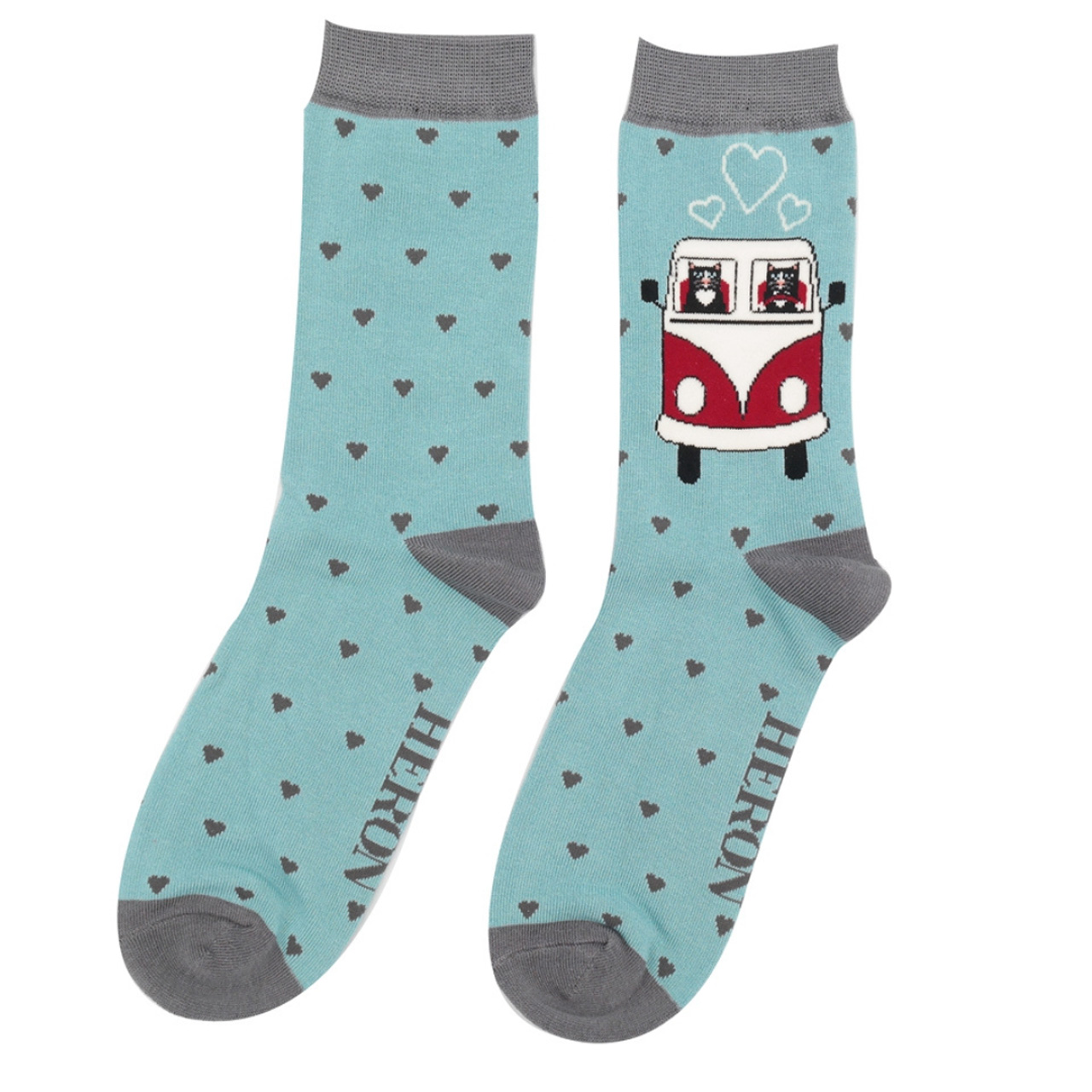 Mr. Heron Socken Camper Cats blau