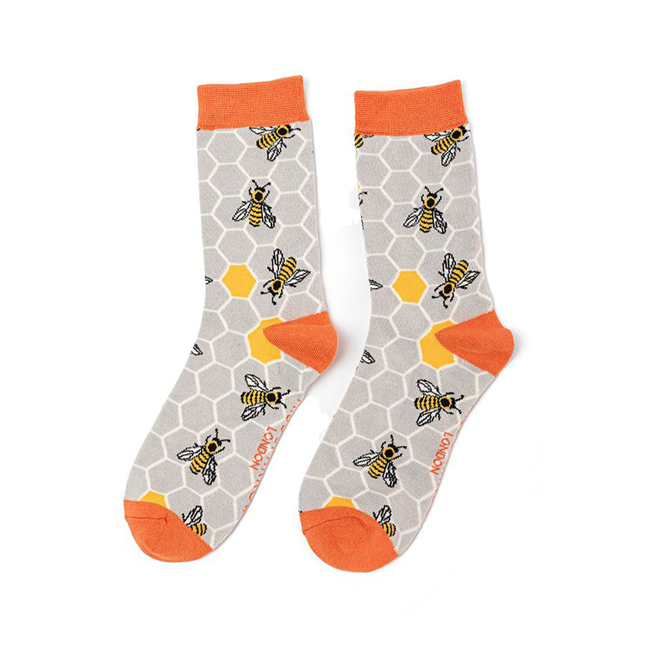 Miss Sparrow Socken Bienenstock grau front