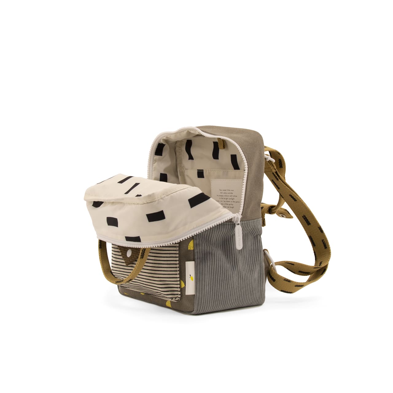 Sticky Lemon Kinder-Rucksack cord special grau innen