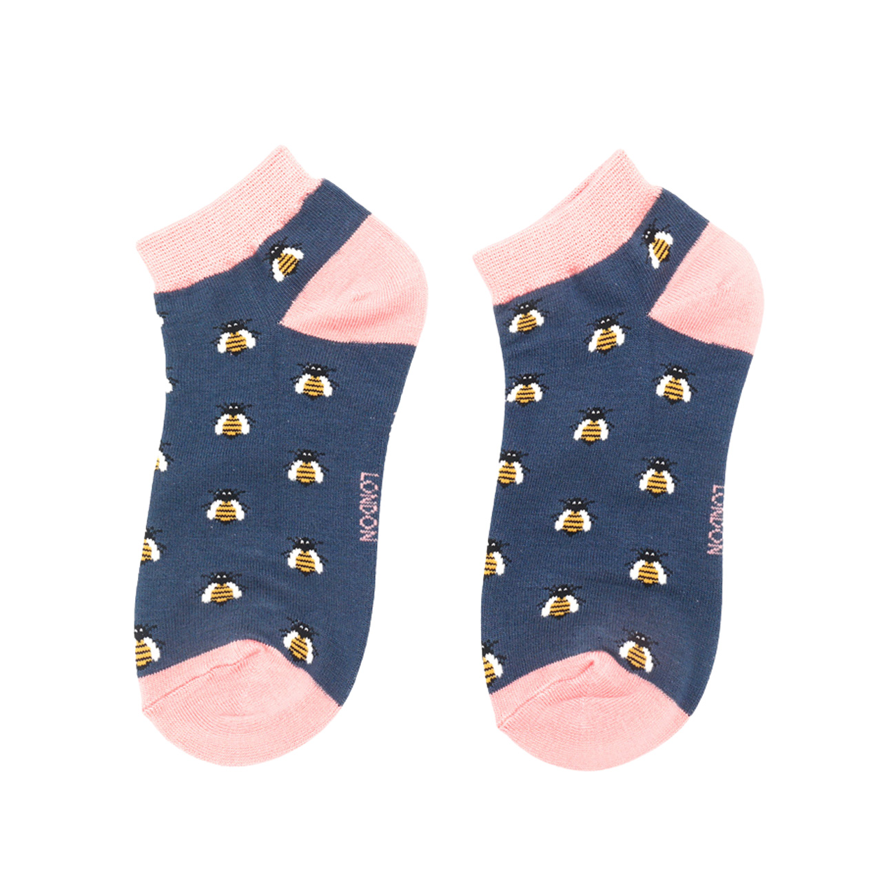 Miss Sparrow Socken low Bienen navy
