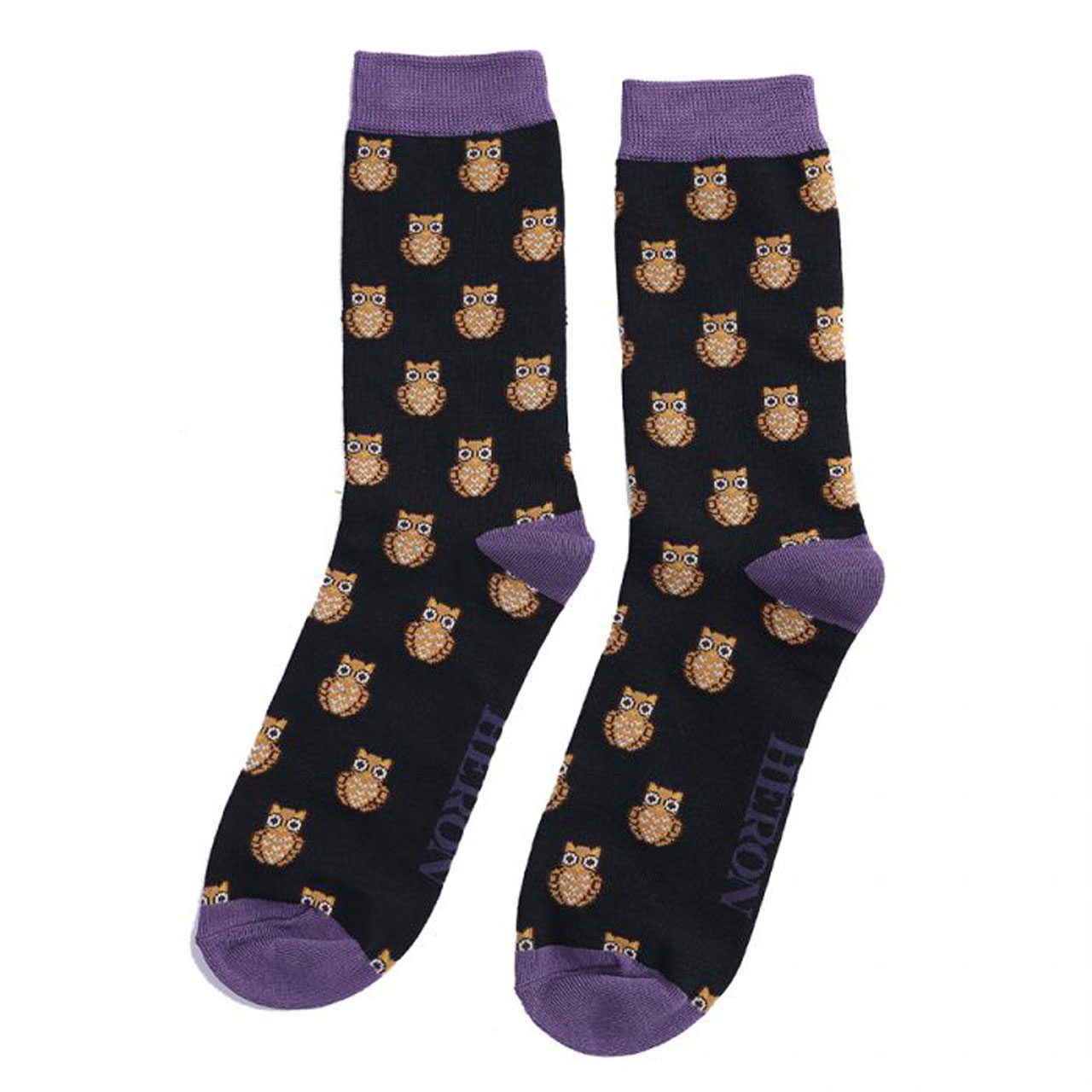 Mr. Heron Socken Eulen schwarz