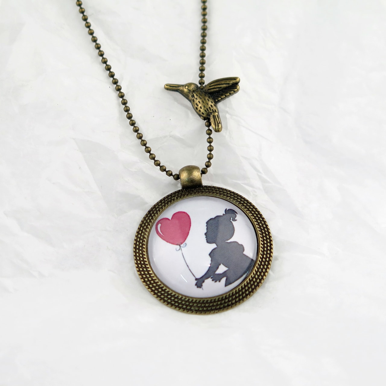 Medaillon-Halskette Herz-Ballon
