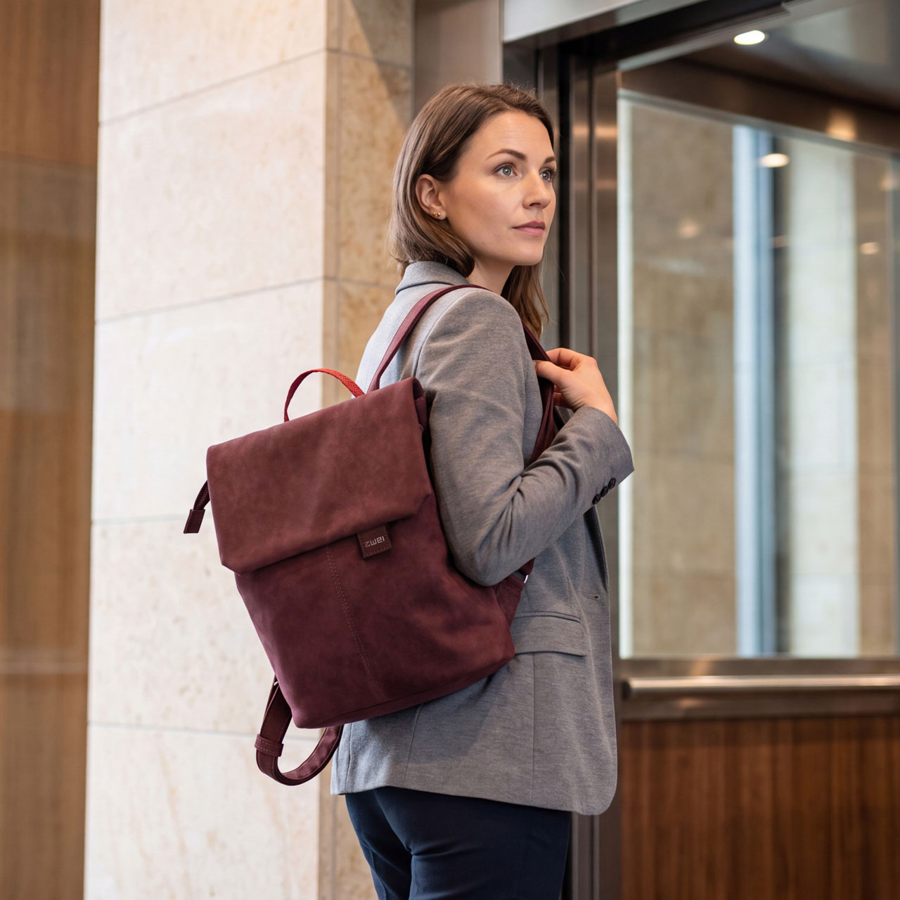 ZWEI Rucksack Mademoiselle MR13 nubuk bordeaux