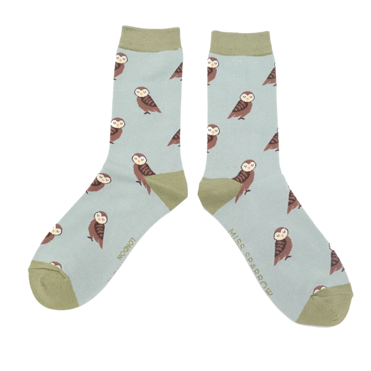 Miss Sparrow Socken Eulen hellblau