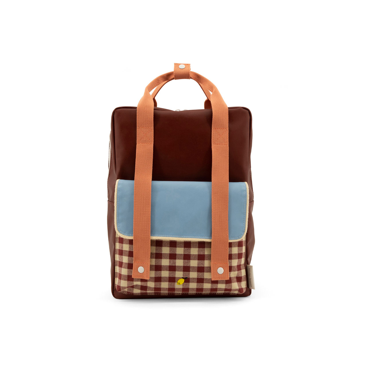 Sticky Lemon Rucksack gingham cherry red front