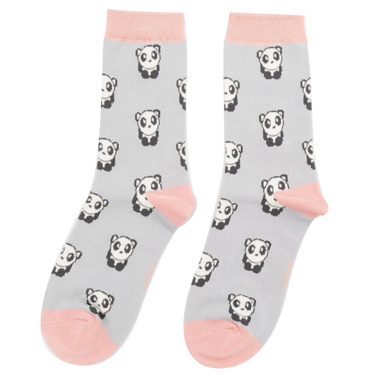 Miss Sparrow Socken Panda hellgrau