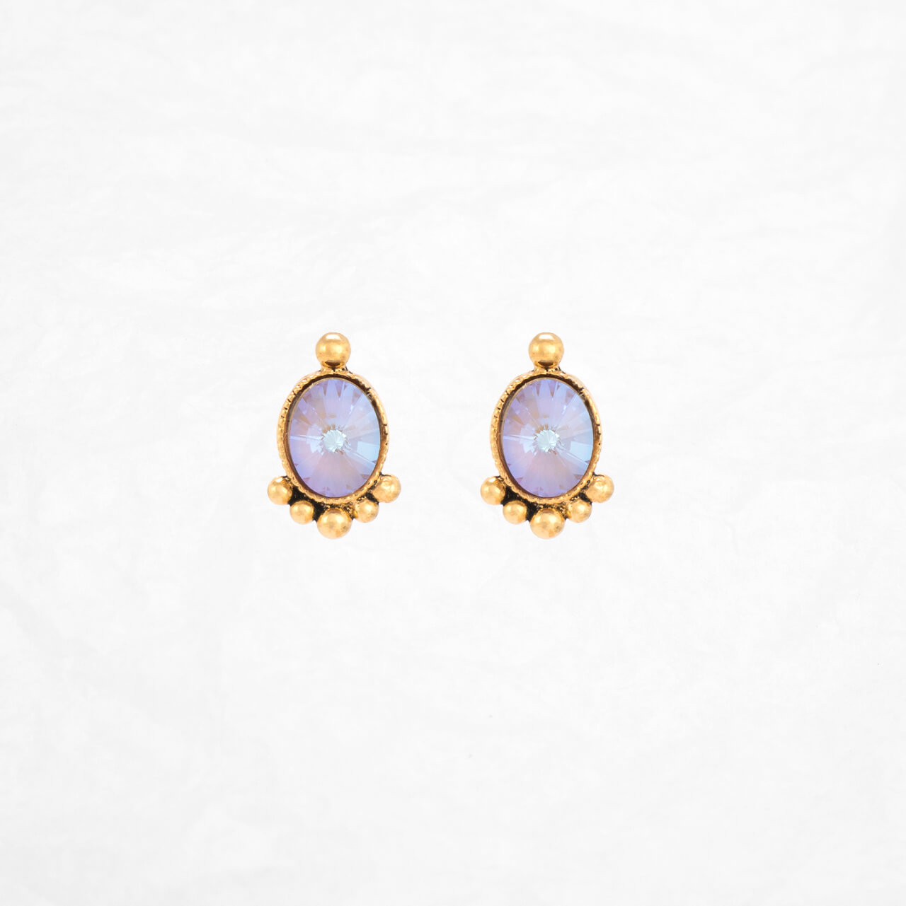 Une Ligne Ohrstecker oval vergoldet cappucino delight