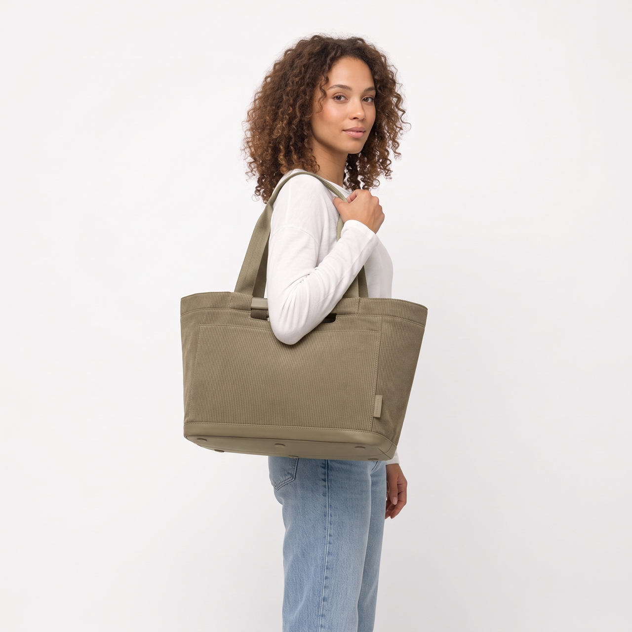 Kapten & Son Shopper Vaasa cord dusty khaki