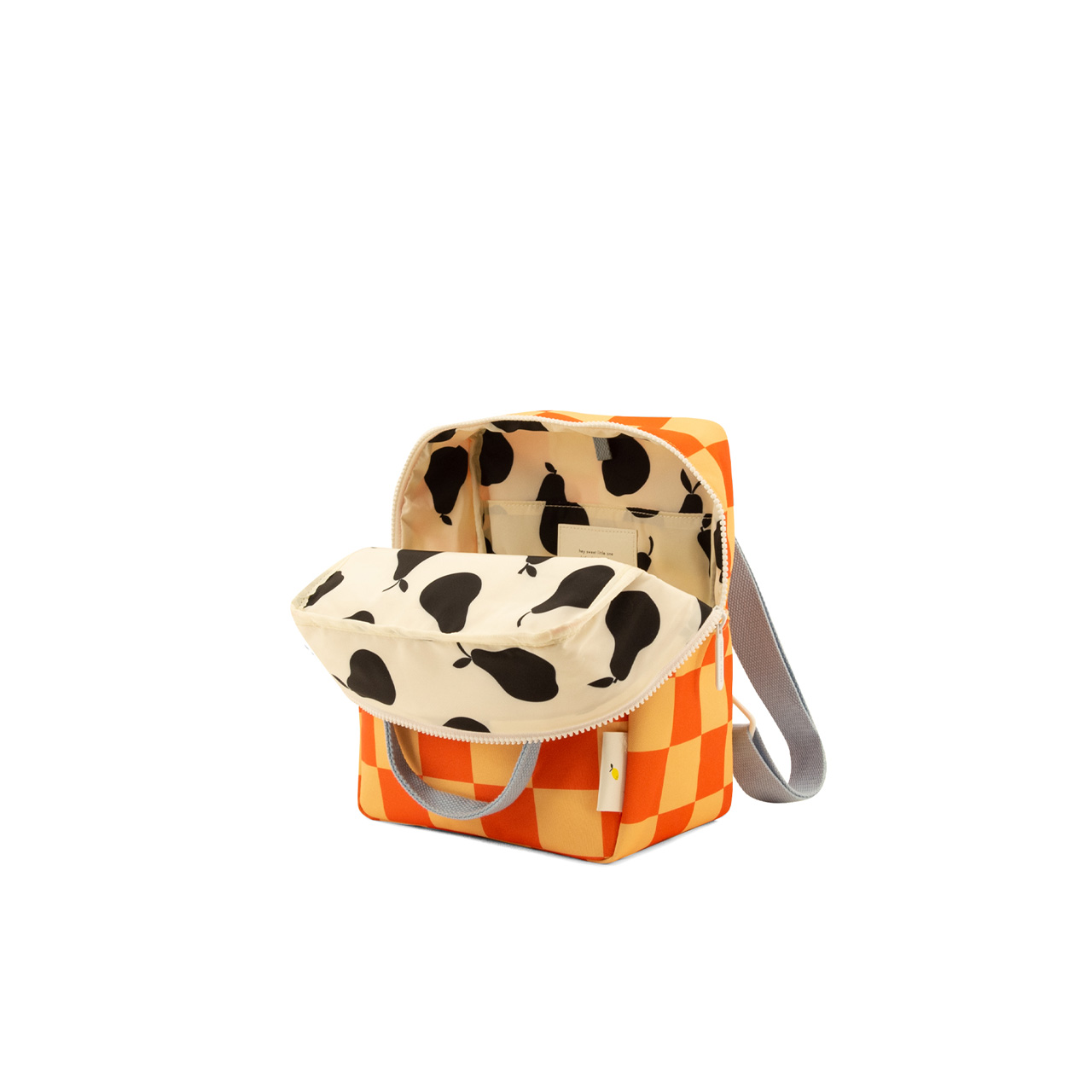 Sticky Lemon Kinder-Rucksack karo rot offen