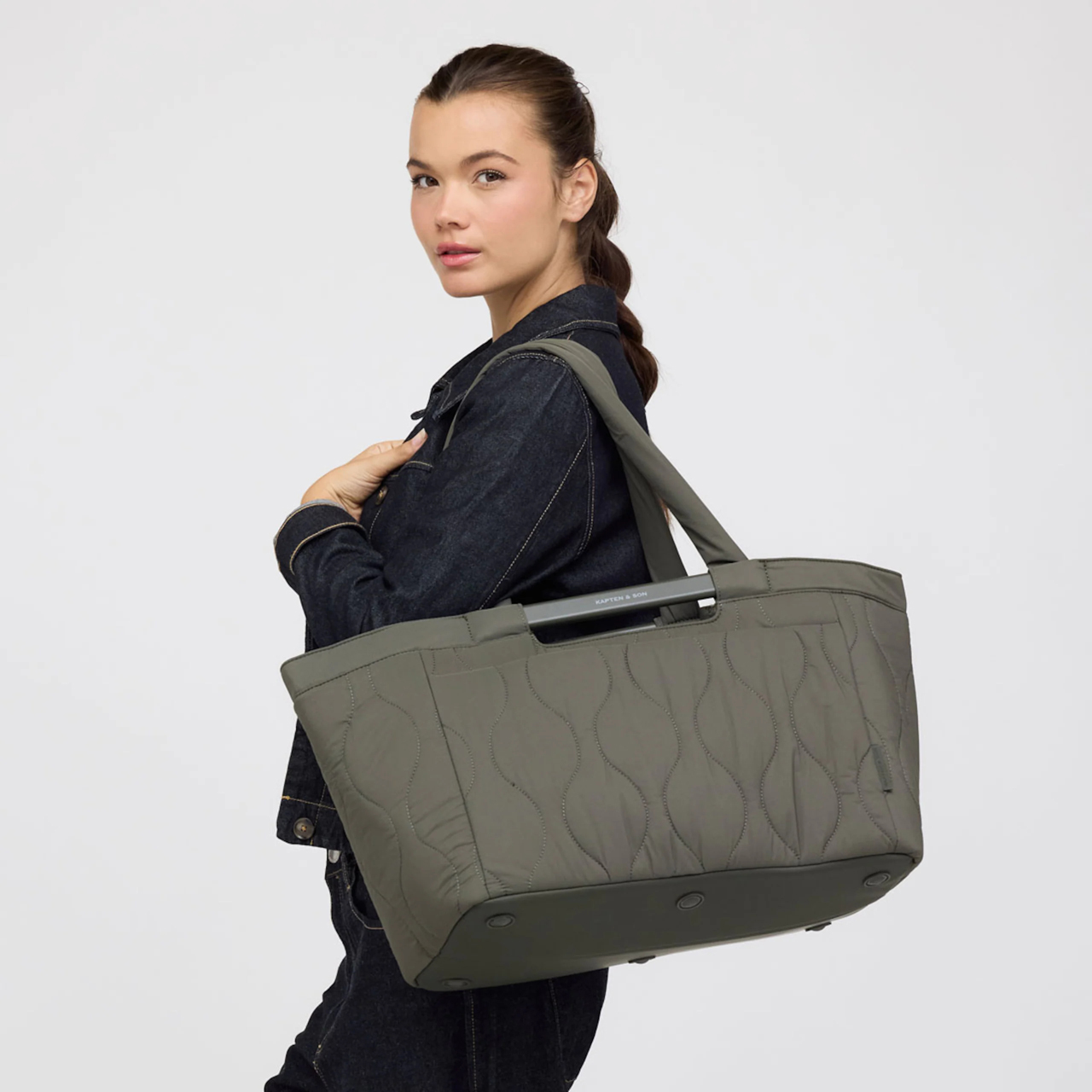 Kapten & Son Shopper Vaasa quilted khaki