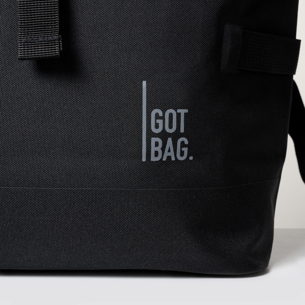 GOT BAG Rolltop schwarz Detail Logo