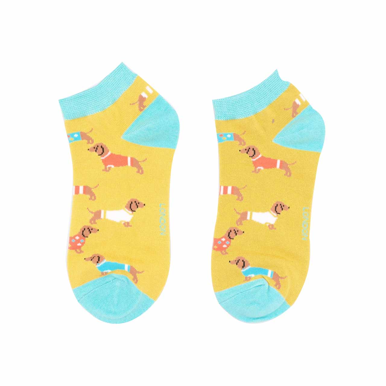 Miss Sparrow Socken low Dackel gelb