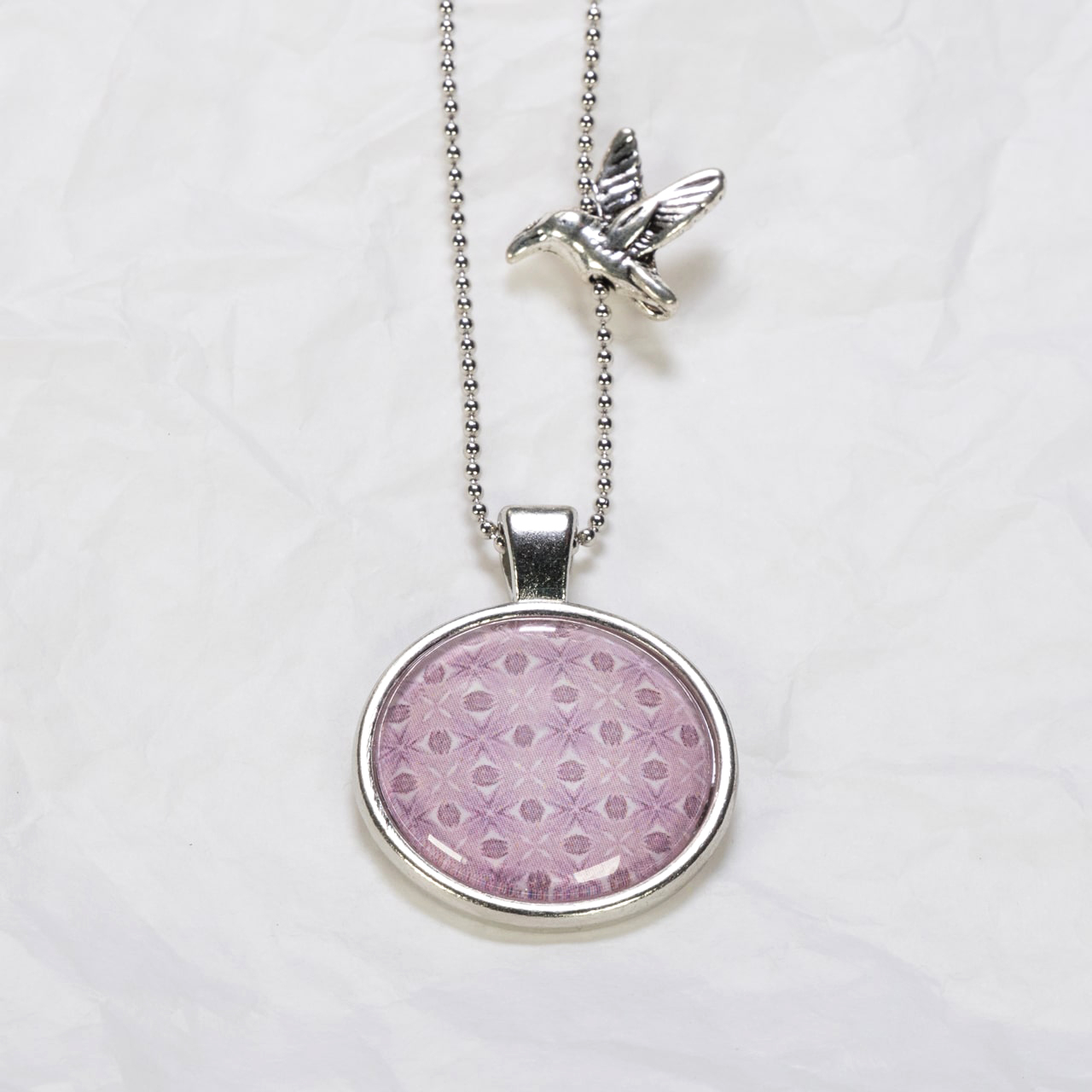 Medaillon-Halskette Muster violett