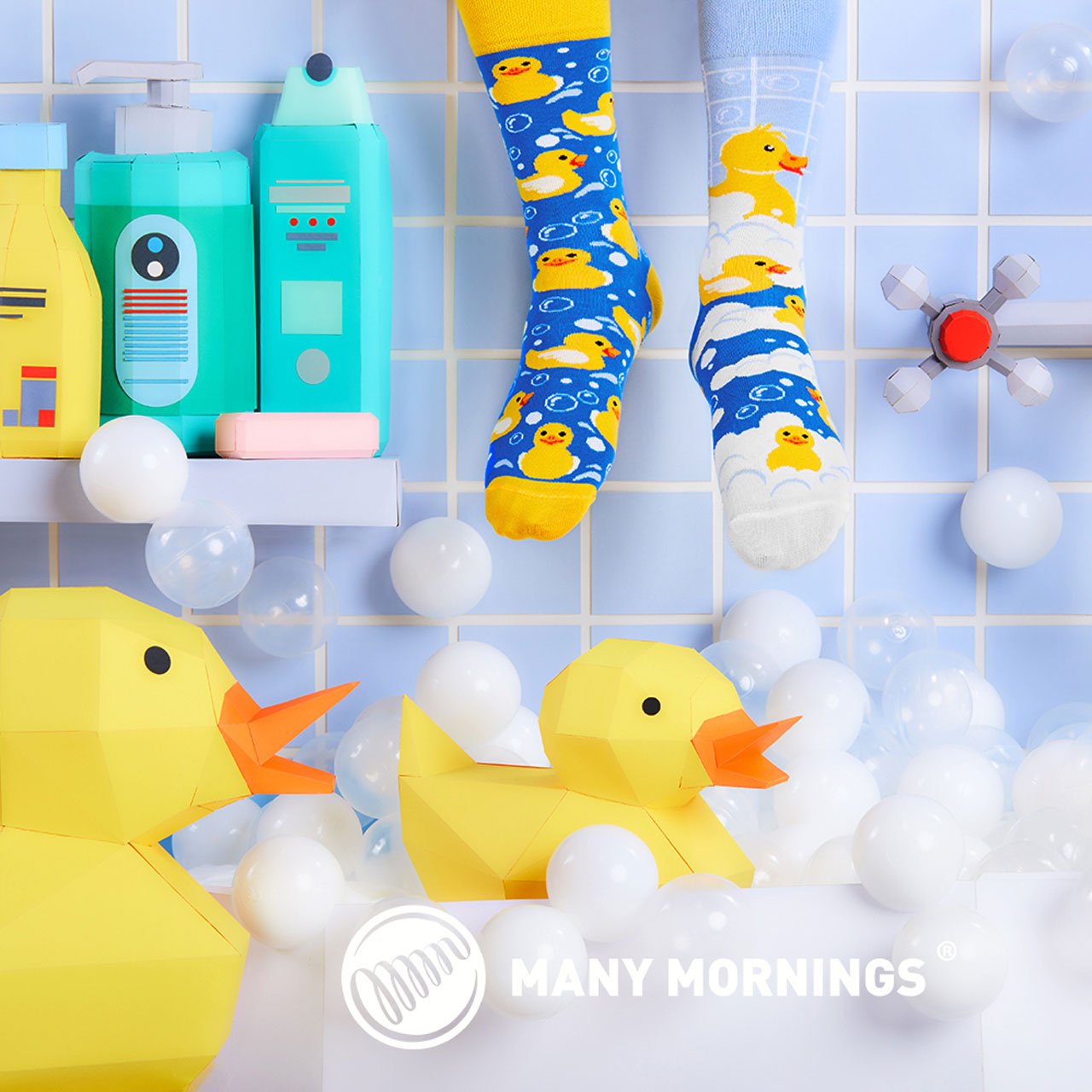 Many Mornings Socken Bath Ducks Style