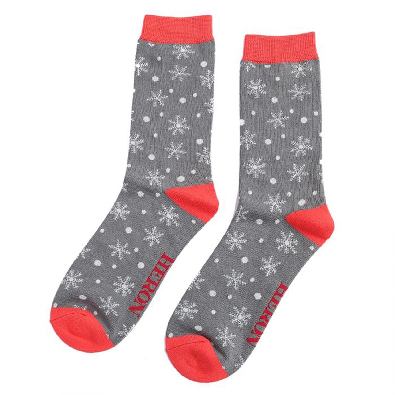 Mr. Heron Socken Schneeflocken grau