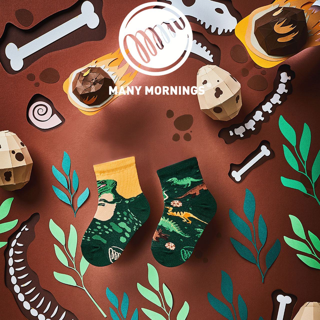 Many Mornings Kids Socken Dinosaurs Style