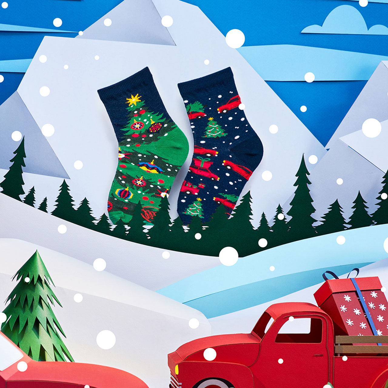 Many Mornings Kids Socken Xmas Tree Style