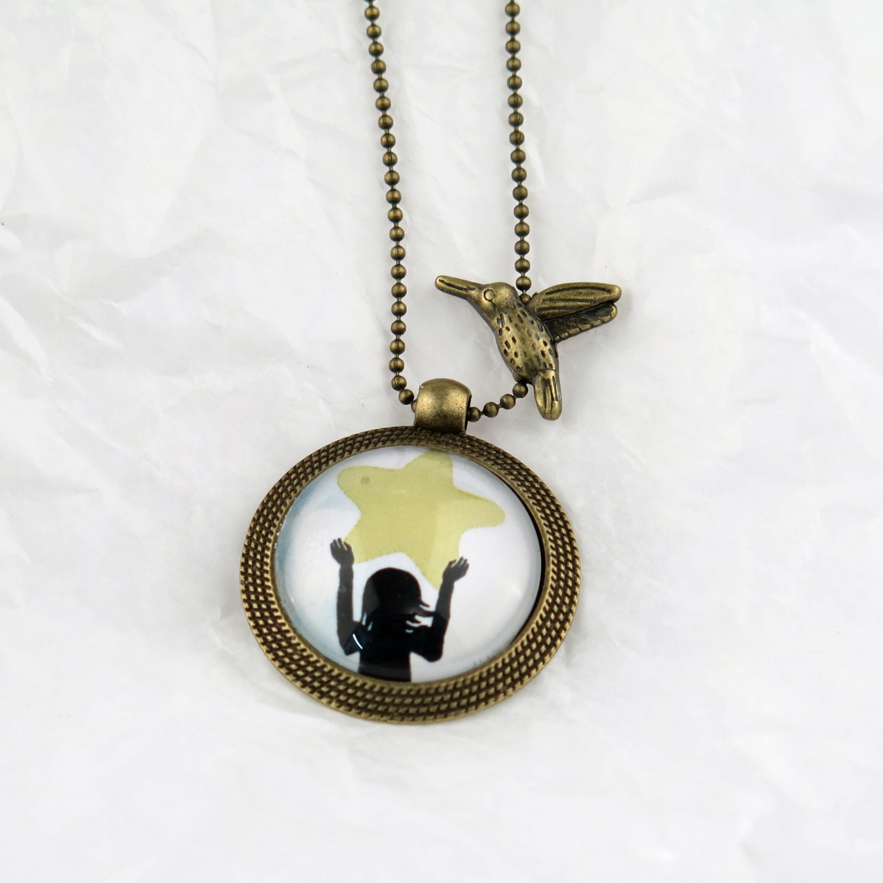 Medaillon-Halskette Sternen-Mädchen