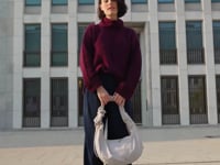 GOT BAG Moon Bag ruffle vichy cobalt